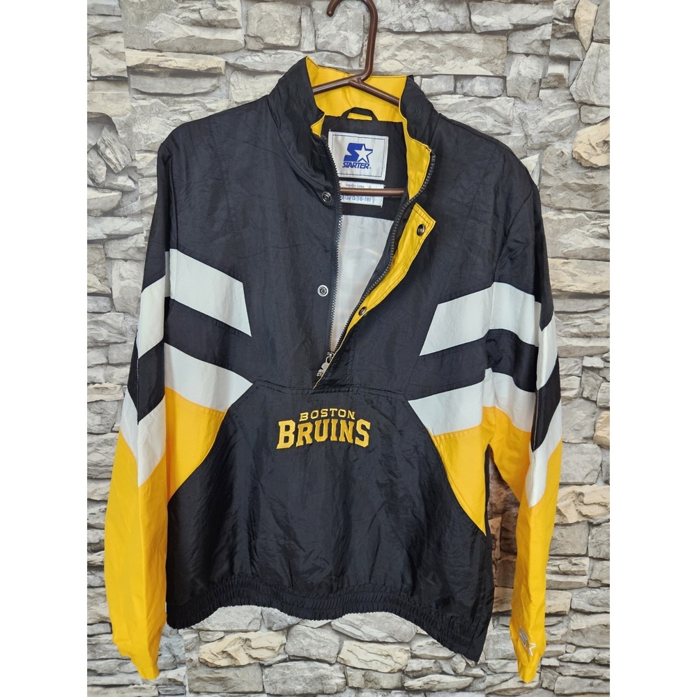 Starter Youth Boston Bruins Embroidered Jacket Windbreaker 1/2 Zip Large (16-18) - Picture 3 of 16